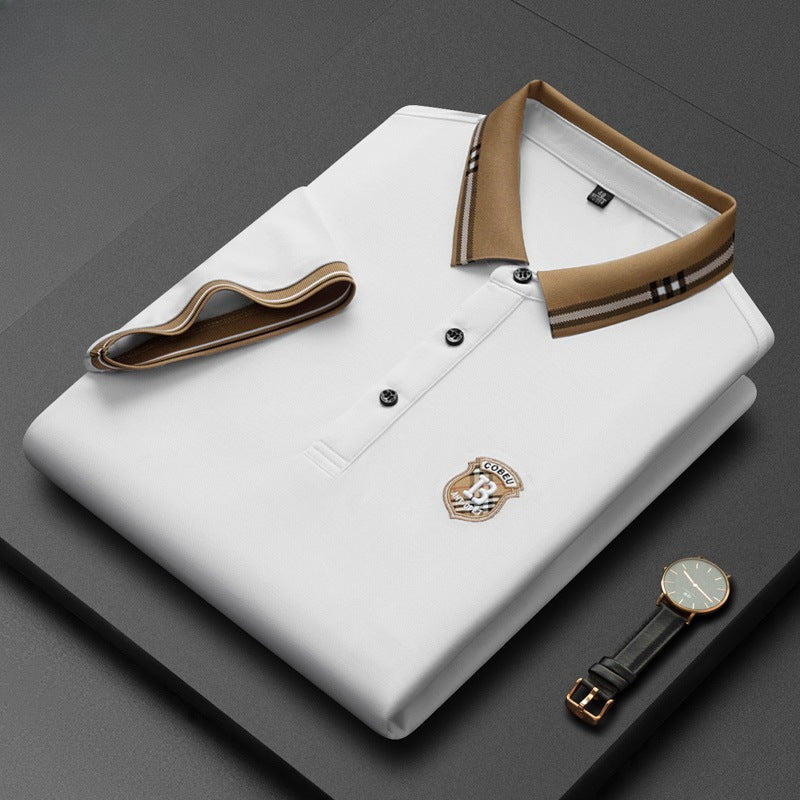 Men's Mature Short-sleeved Polo Shirt