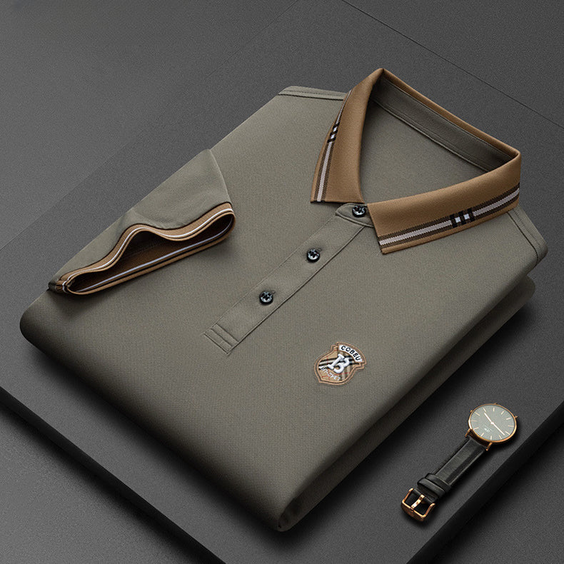 Men's Mature Short-sleeved Polo Shirt