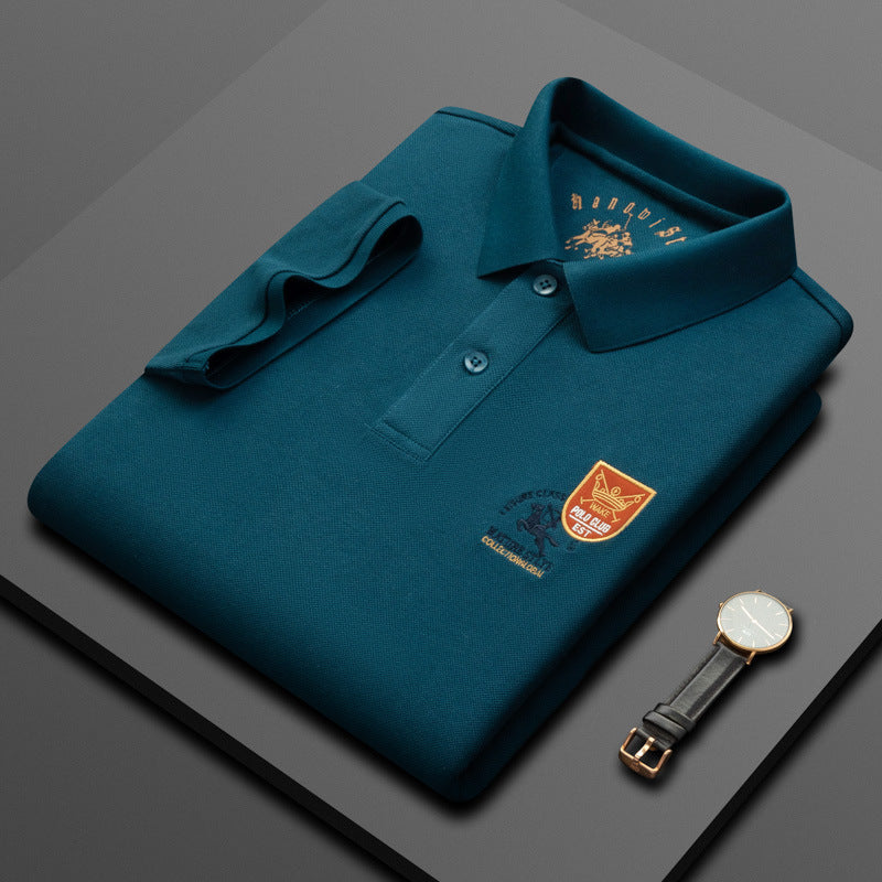 Men's 100% Cotton Casual Lapel Loose Polo Shirt