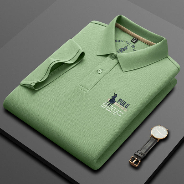 Men's New Pure Cotton Business Embroidered Polo Shirt