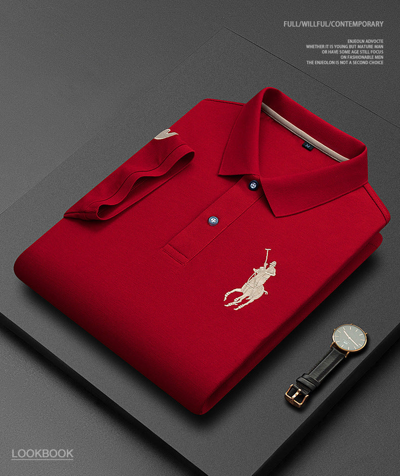 New embroidered casual loose polo shirt