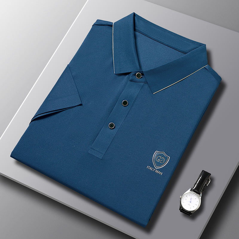 Solid Color Casual Short-sleeved Polo Shirt