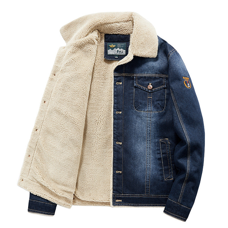 Warm velvet thickened trendy casual loose jacket