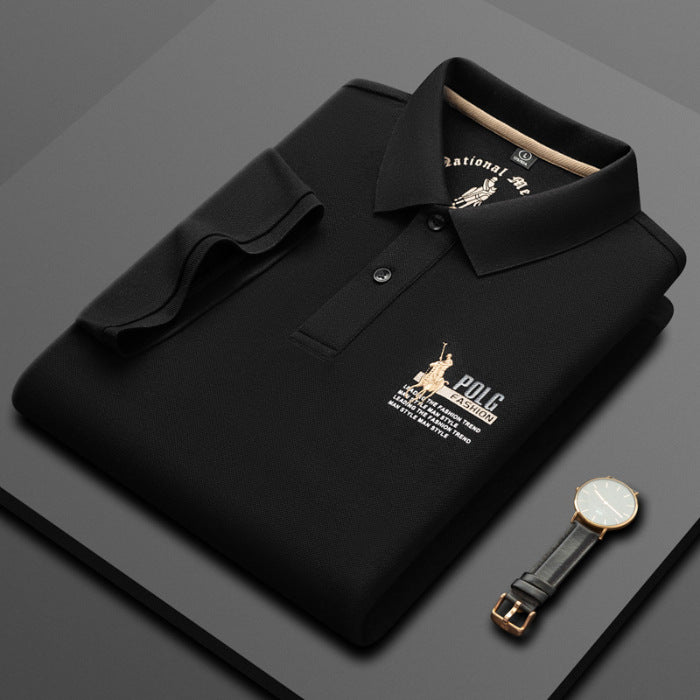 Men's New Pure Cotton Business Embroidered Polo Shirt