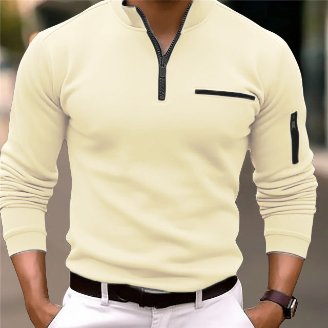 Men's Athletic Arm Zip POLO Shirt