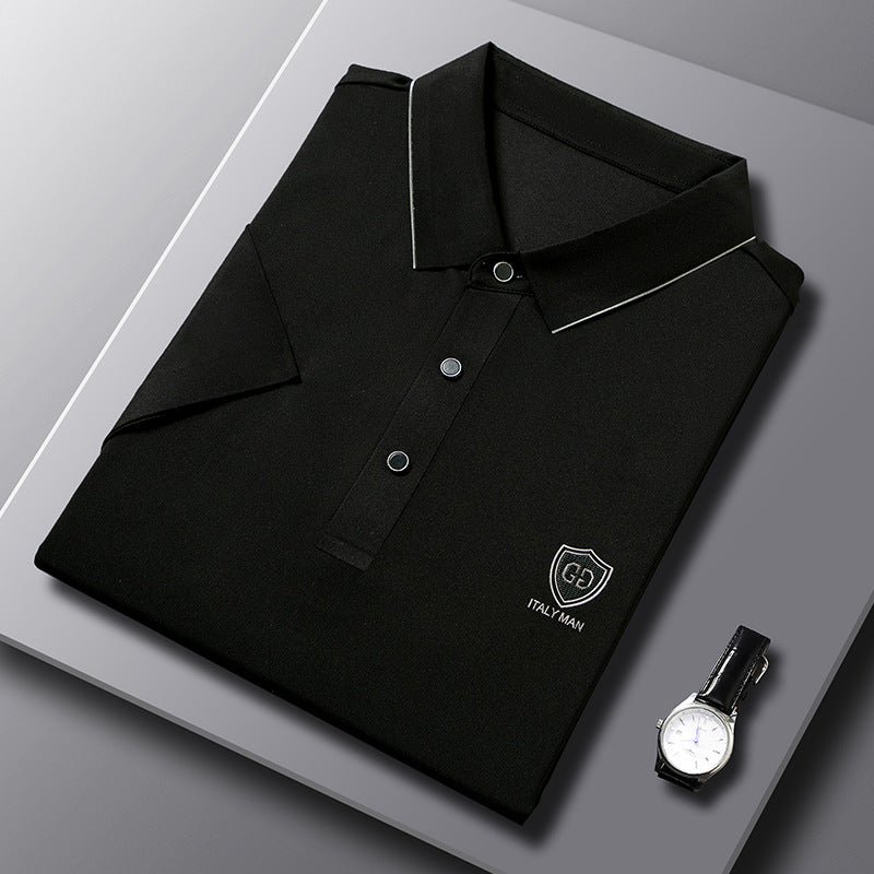 Solid Color Casual Short-sleeved Polo Shirt