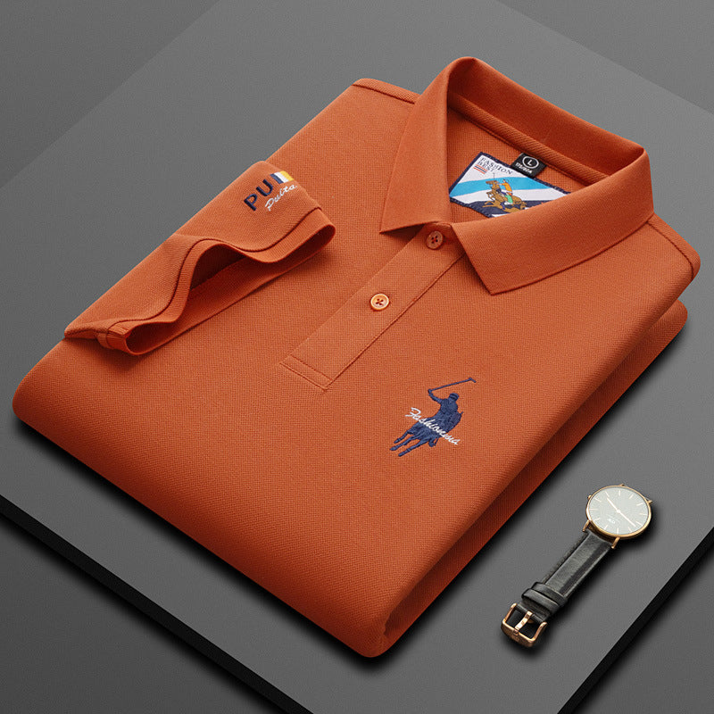 Fashionable Short Sleeve Embroidered Loose POLOS