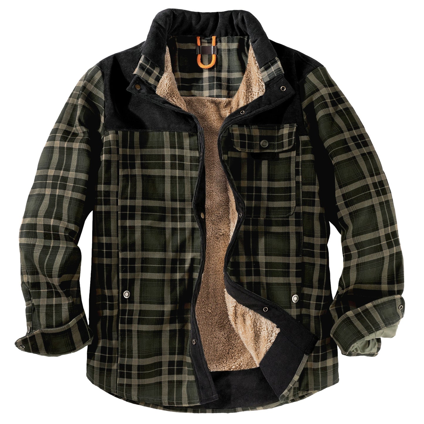 Winter Warm Cotton Plus Fleece Large Size Plaid Shirt