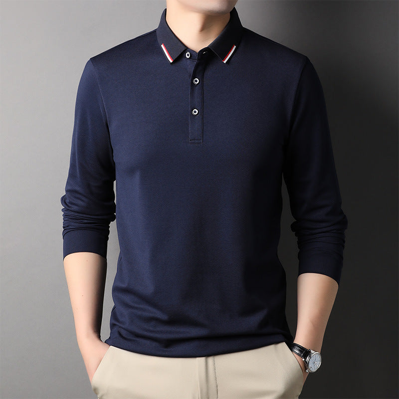 Men's High Quality Solid Color Loose Casual POLO Shirt
