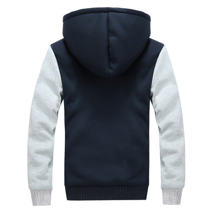 Winter New Solid Fleece Zip Hoodie
