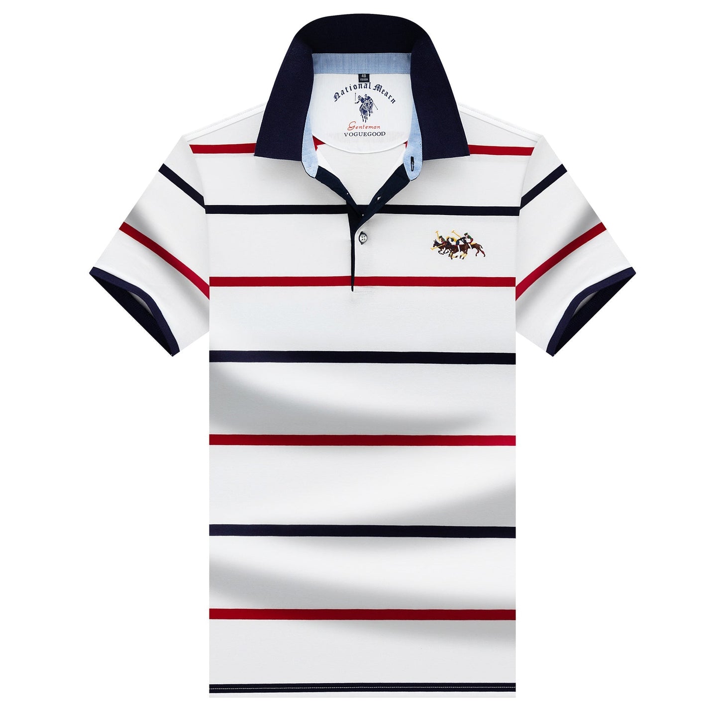 2024 New Striped Cotton Business Casual Polo Shirt