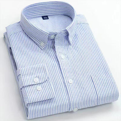 100% Cotton Men's Business Plaid Shirt