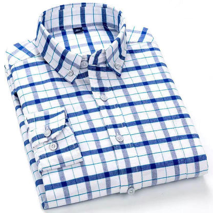 100% Cotton Men's Business Plaid Shirt