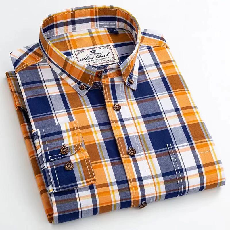 100% Cotton Business Plaid Shirt