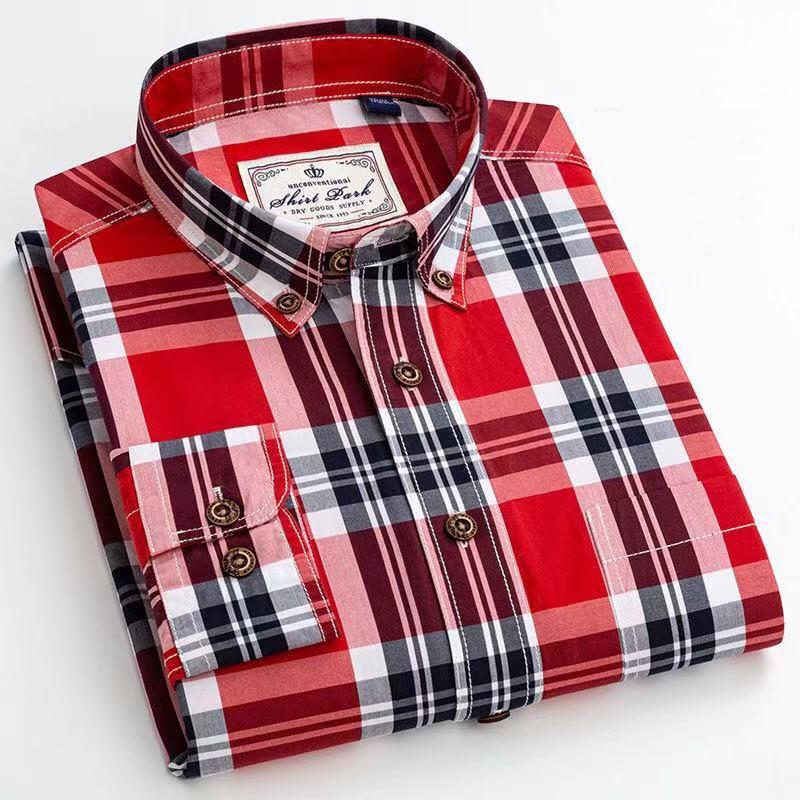100% Cotton Business Plaid Shirt