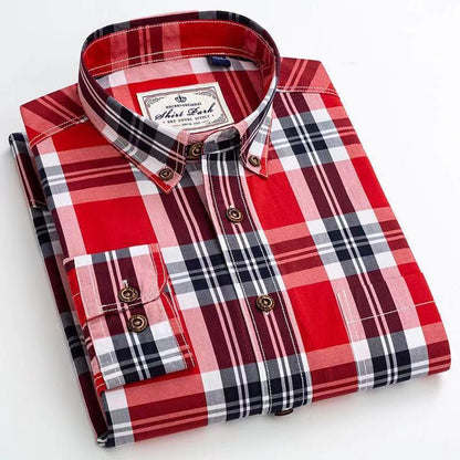 100% Cotton Business Plaid Shirt