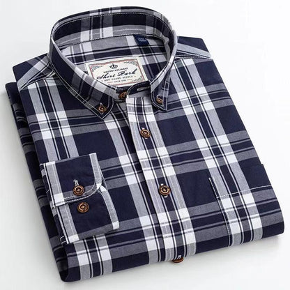 100% Cotton Business Plaid Shirt