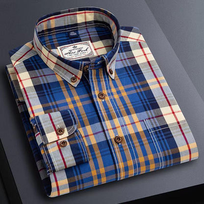 100% Cotton Business Plaid Shirt