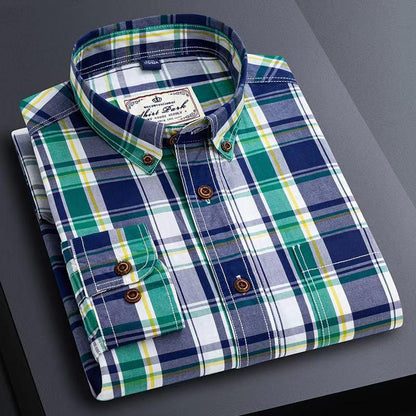 100% Cotton Business Plaid Shirt
