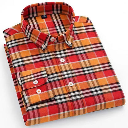 100% Cotton Business Casual Plaid Shirt