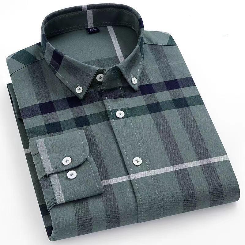 100% Cotton Business Casual Plaid Shirt