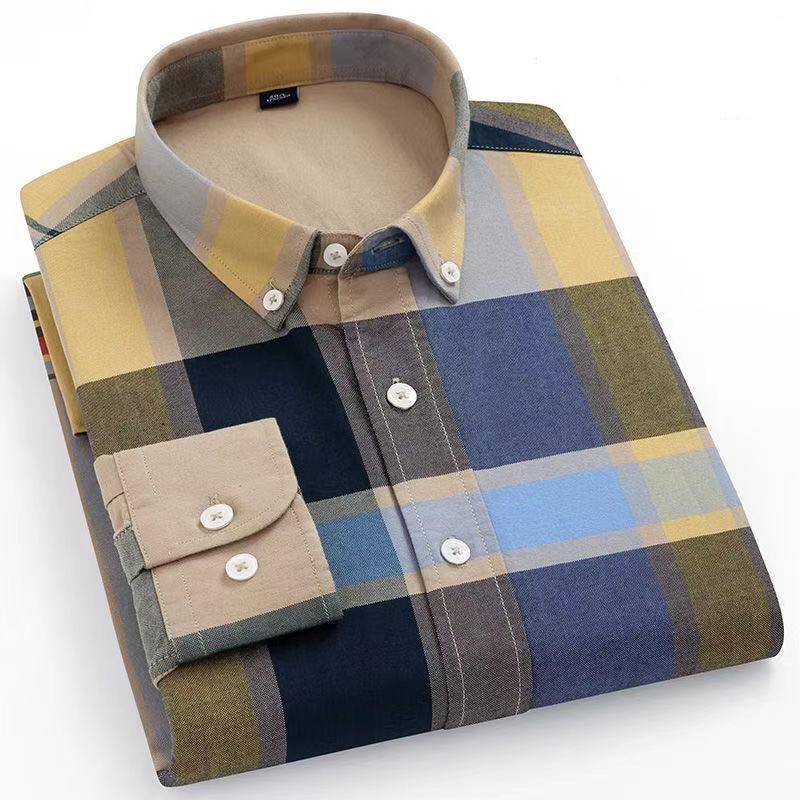 100% Cotton Business Casual Plaid Shirt