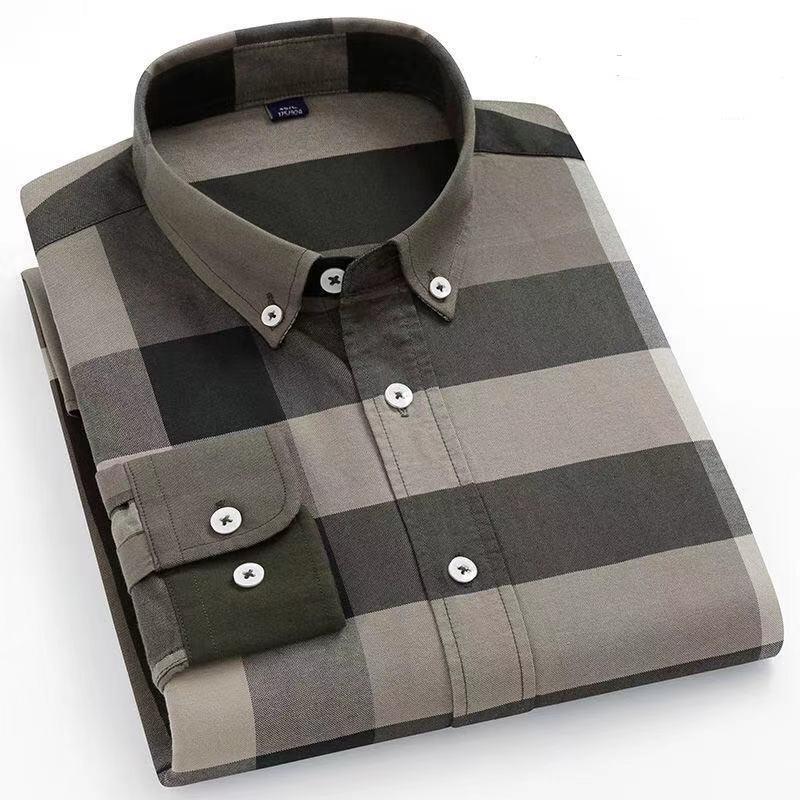 100% Cotton Business Casual Plaid Shirt