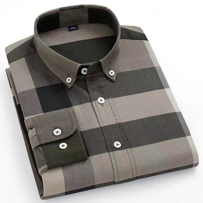 100% Cotton Business Casual Plaid Shirt