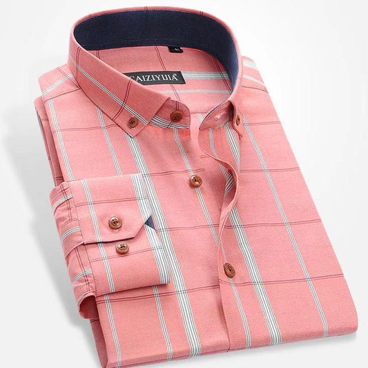 100% Cotton Business Plaid Shirt