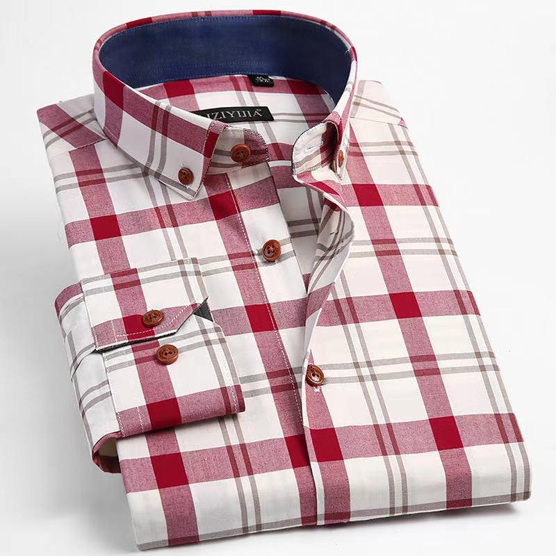100% Cotton Business Plaid Shirt