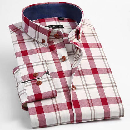 100% Cotton Business Plaid Shirt