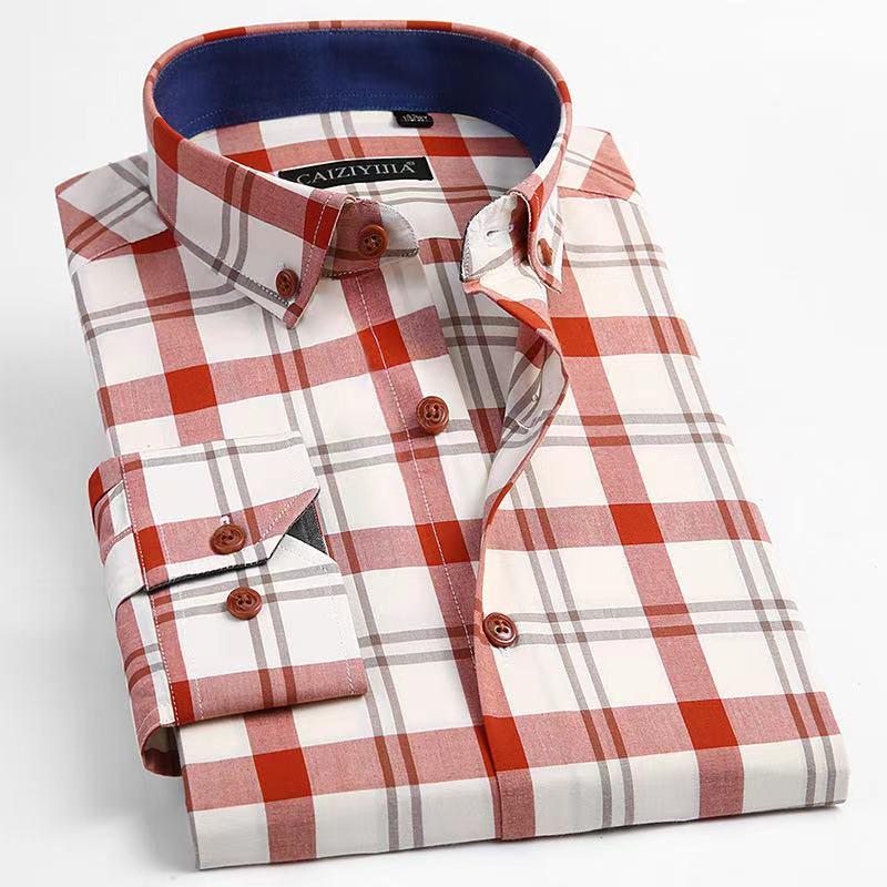 100% Cotton Business Plaid Shirt