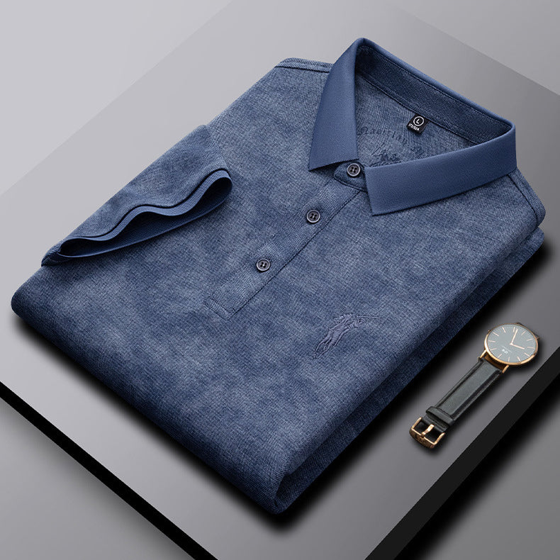 Men's Embroidered Fashion Casual Solid Color Polo Shirt