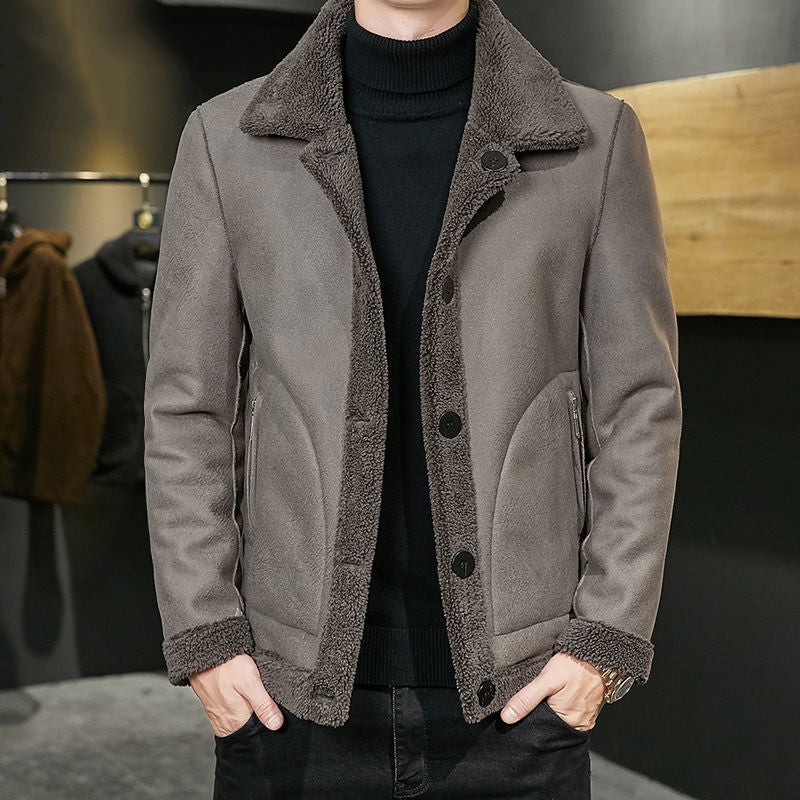 Men's Winter Plush Jacket (Double-sided wear)