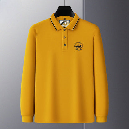Men's Lapel Business Casual Embroidered Polo Shirt