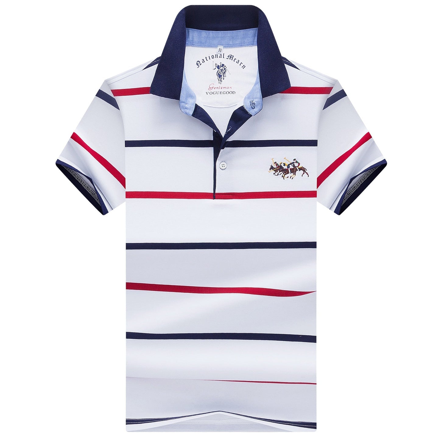 2024 New Striped Cotton Business Casual Polo Shirt