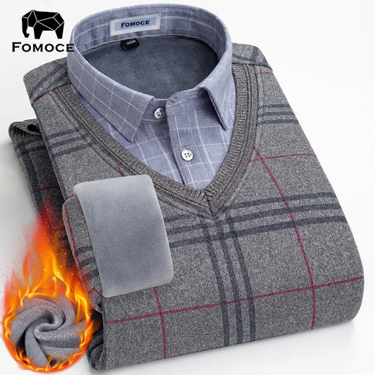 Winter plush plaid sweater