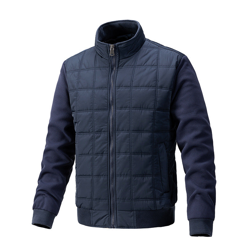 2024 Men's Plaid Knit Sleeve Casual Jacket