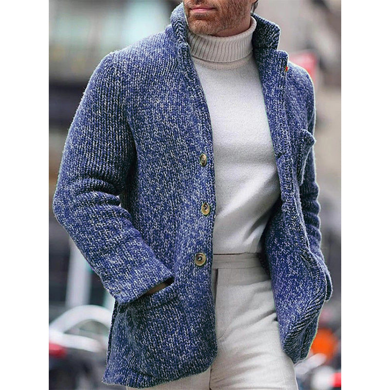 Men's Knitted Stand Collar Casual Jacket