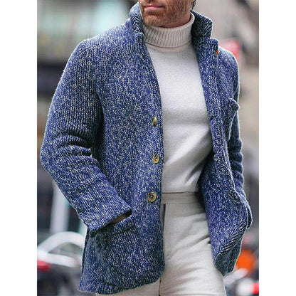 Men's Knitted Stand Collar Casual Jacket