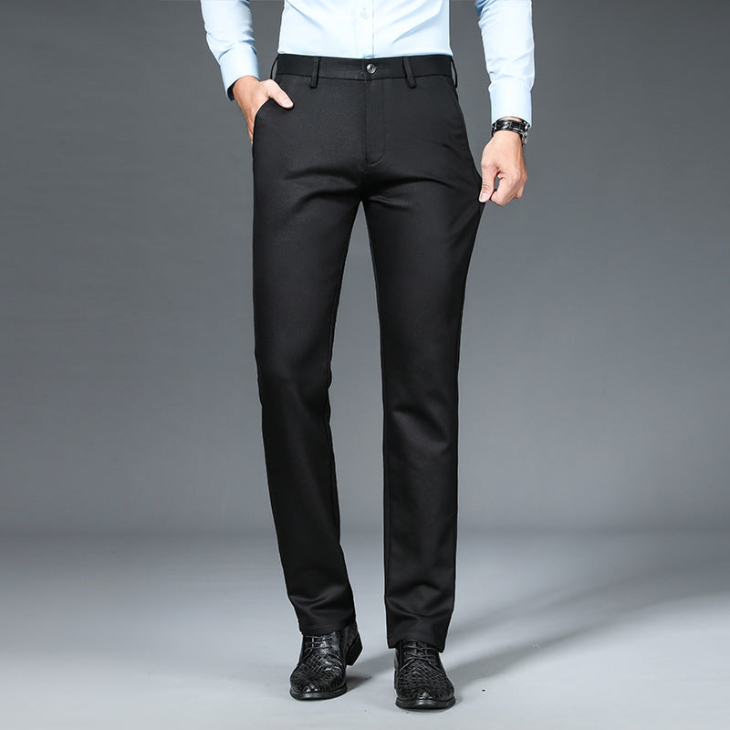 Men's Anti-wrinkle Soft Business Casual Stretch Straight Trousers