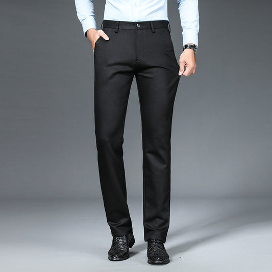 Men's Anti-wrinkle Soft Business Casual Stretch Straight Trousers