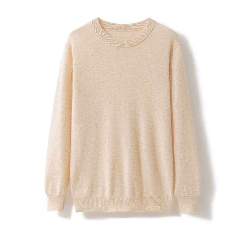 Winter New Men's Pure Wool Warm Simple Round Neck Casual Versatile High-end Knitted Sweater