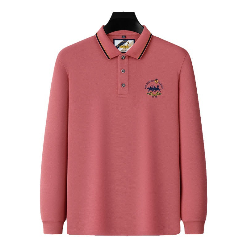 Men's Lapel Business Casual Embroidered Polo Shirt