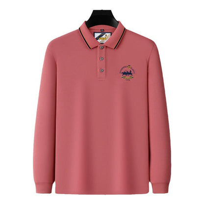 Men's Lapel Business Casual Embroidered Polo Shirt