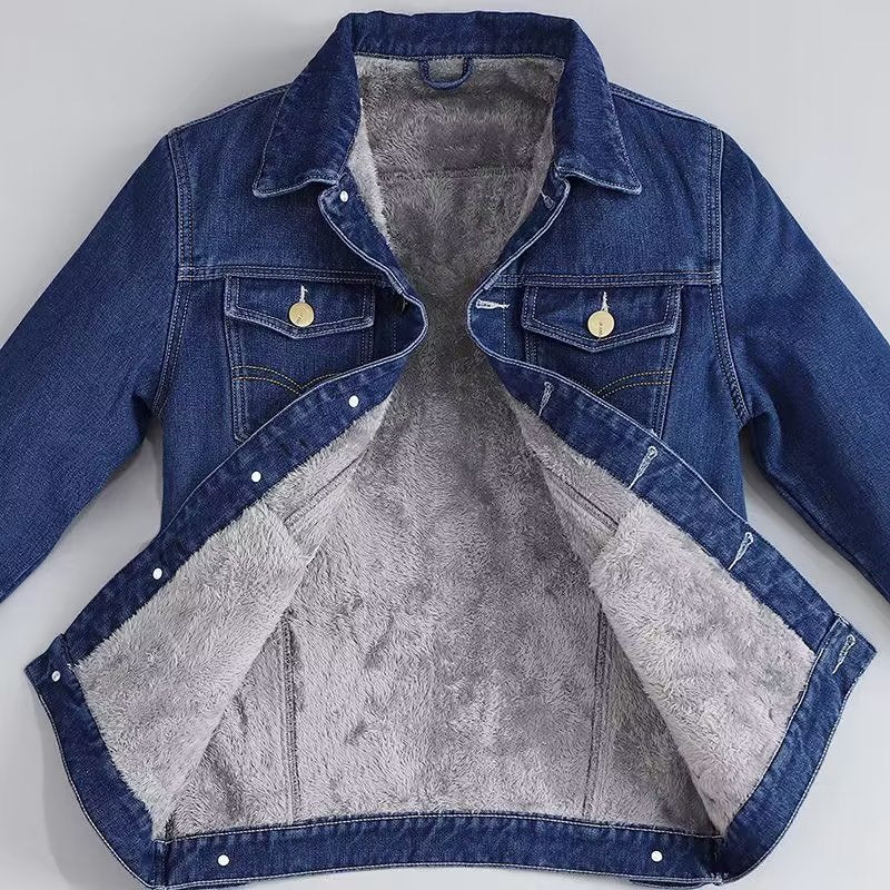 Men's Winter Fleece Denim Jacket