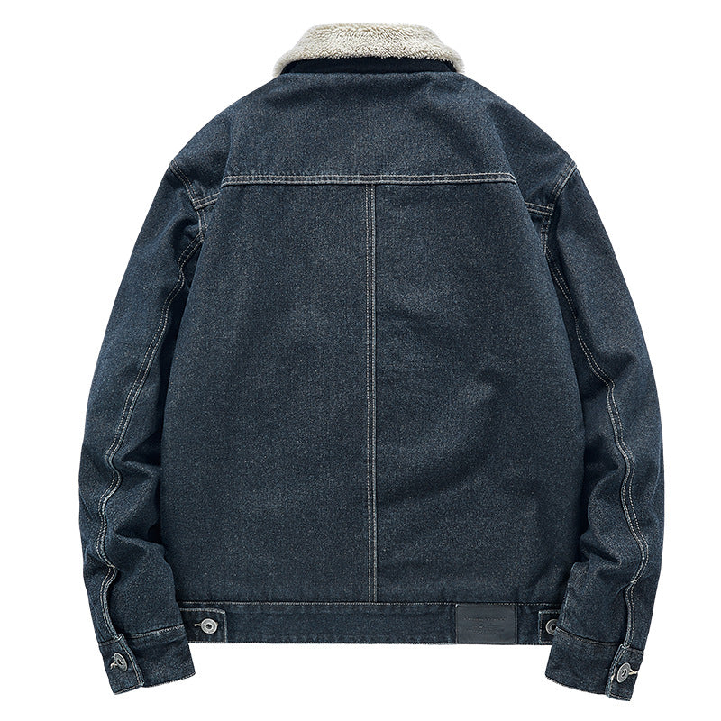 Men's vintage velvet denim jacket