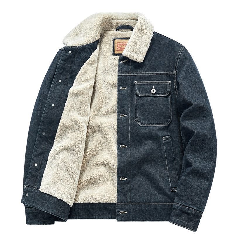 Men's vintage velvet denim jacket