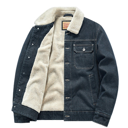Men's vintage velvet denim jacket