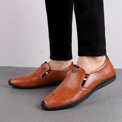 Men's Casual Breathable Leather Soft-soled Driving Shoes